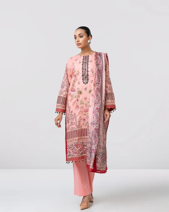 Olive Cotton Pakistani Suit
